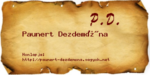 Paunert Dezdemóna névjegykártya